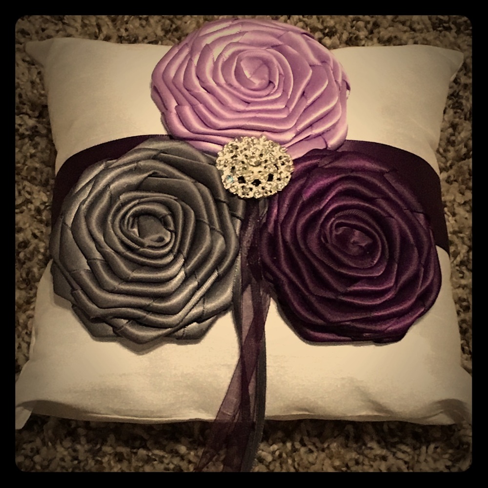 Gorgeous lavender & lilac ring bearer pillow
